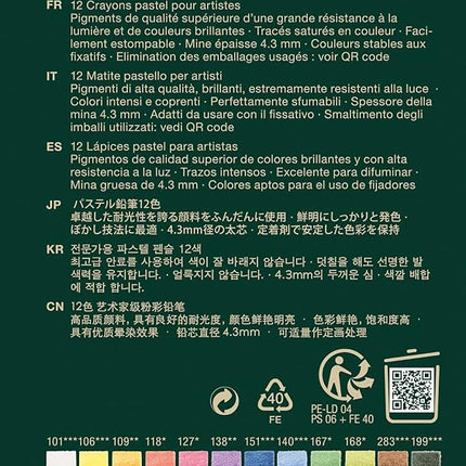 Faber-Castell PITT Pastel Pencils Tin Of 12
