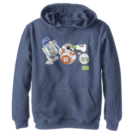 Sudadera con capucha con estampado "STAR WARS The Rise of Skywalker D-0 Roll with It" para niño, gris jaspeado, X-Large