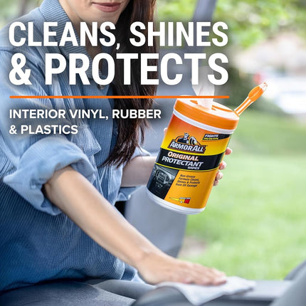 Armor All Original Protectant Wipes, Car Interior Cleaner Wipes with UV Protection to Fight Cracking & Fading, 90 Count