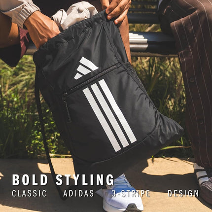 adidas Alliance Sackpack – Drawstring Backpack Small Bag for Men and Women, White/Black, One Size