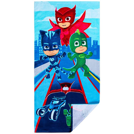 Franco Kids Super Soft Cotton Bath/Pool/Beach Towel, 58 in x 28 in, PJ Masks