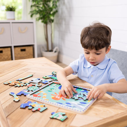 Melissa & Doug Wooden Underwater Jigsaw Spinning Gear Puzzle – 18 Pieces, Puzzles for 3 year olds, Montessori toys, Toddler puzzles, Problem solving, Gift for boy or girl