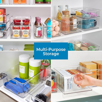 InterDesign Cabinet/Kitchen Binz Kitchen Storage Container, Large Plastic Storage Boxes for The Fridge, Freezer or Pantry, Clear 10" x 8" x 5"
