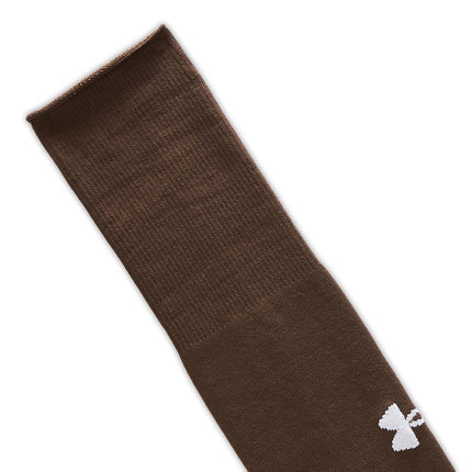 Under Armour Unisex Magnetico Over the Calf Socks, (230) Gridiron Brown / Pitch Gray / White, Large
