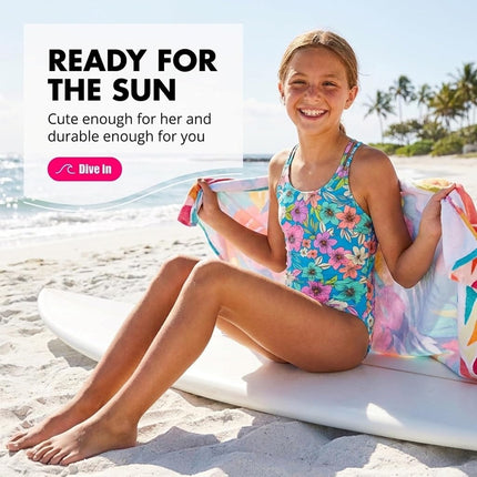 Kanu Surf girls Reese Upf 50+ Beach Sport Criss-cross One Piece Swimsuit One Piece Swimsuit, Tina Blue, 16