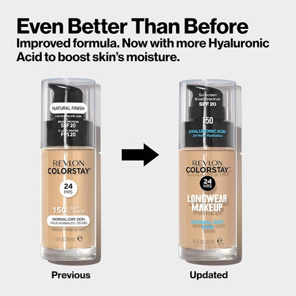 Liquid Foundation by Revlon, ColorStay Face Makeup for Normal and Dry Skin, SPF 20, Longwear Medium-Full Coverage with Matte Finish, Oil Free, 400 Caramel