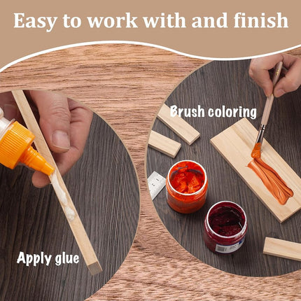 Wood Strips Trim Slats for Crafts, Square Wooden Dowels Wooden Sticks for Crafts, 3/8" × 1.5" × 15", 15 PCS Wood Dowel Rods, Unfinished Hardwood Sticks Flat Lumber Boards for Woodworking