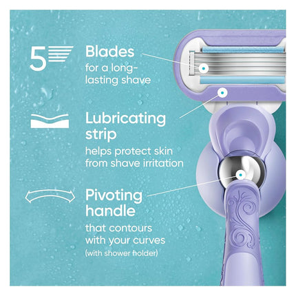 Gillette Venus Extra Smooth Swirl Women's Razor - 1 Handle + 4 Refills