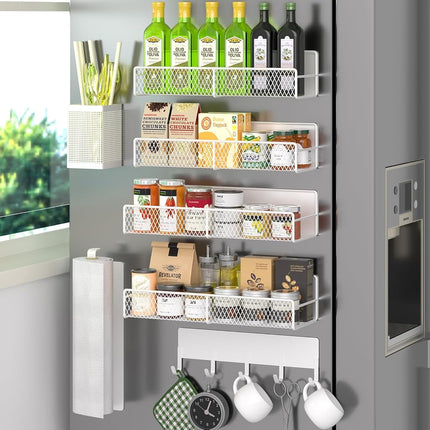 7 Pack Metal Spice Rack for Refrigerator, Moveable