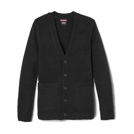 Cárdigan de punto con cuello en V anti-bolitas para niños French Toast, negro, 4-5
