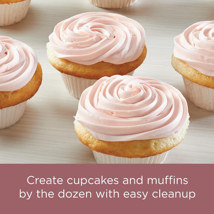 Farberware 47776 Nonstick Bakeware, Nonstick Muffin Pan/Cupcake Pan - 12 Cup, Rose Gold Red