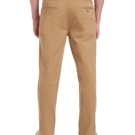 Pantalón de sarga elástico plano para hombre Nautica, caqui pulido, 28W x 32L
