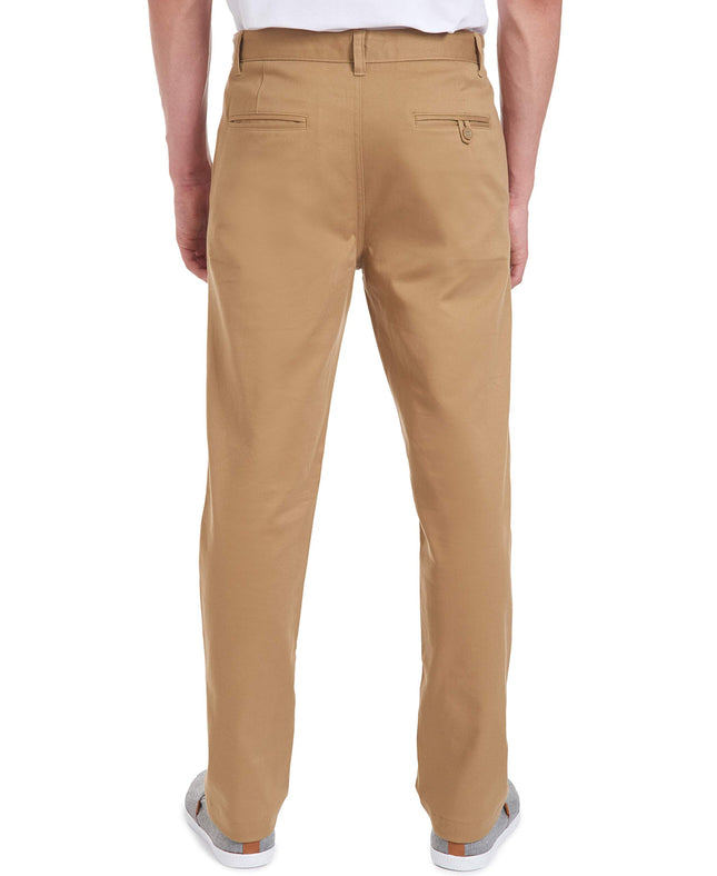 Pantalón de sarga elástico plano para hombre Nautica, caqui pulido, 28W x 32L