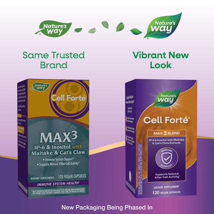 Enzymatic Therapy Cell Forte Max-3, 120 cápsulas vegetarianas, (Paquete de 1)