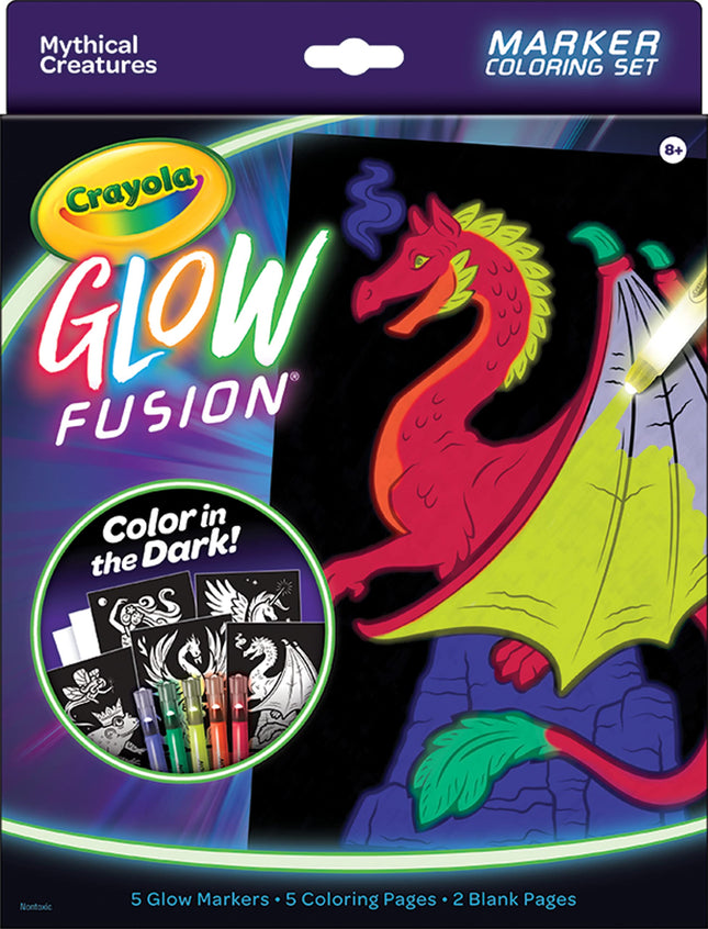 Crayola Glow Fusion Marker Coloring Set-Mythical C