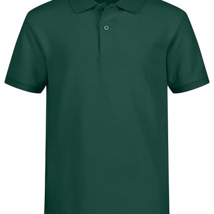 Nautica Boys' School Uniform Short Sleeve Polo Shirt, Button Closure, Comfortable & Soft Pique Fabric, Hunter, 7X