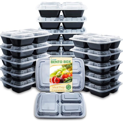 Enther Meal Prep Containers with Lids 20 Pack 3 Co