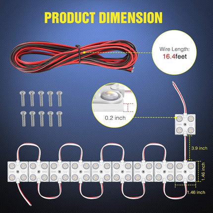 Nilight 40Leds Van Interior Light Kits 12V White Led Ceiling Lighting Kits for Truck Van RV Boats Caravans Trailers Lorries Ducato Transit ï¼ˆ10 Modulesï¼‰