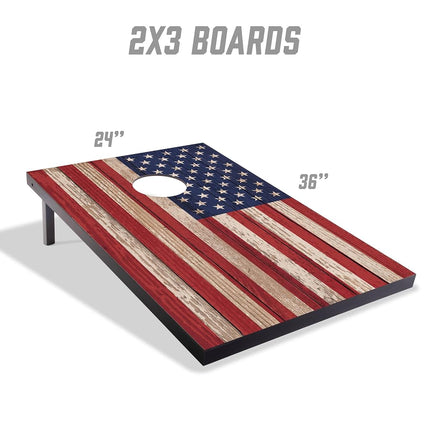 YouTheFan Stars & Stripes 2' x 3' Portable Cornhole Game with Logo Bags