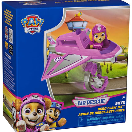 Paw Patrol: Air Rescue Skye Action Figure & Hero Claw Jet Plane with Retractable Claw, Rescue Basket & Bunny, Kids Toys for Boys & Girls Ages 3+