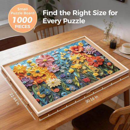 ALL4JIG 1000 Pieces Rotating Puzzle Board with 6 Drawers and Cover,22"x30"Portable Wooden Jigsaw Puzzle Table for Adults,Lazy Susan Spinning Puzzle Boards Birthday mom