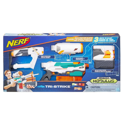 Nerf Modulus Tri-Strike Blaster - Create 3 Different Blasters - Fire Elite, Mega, or Rocket Darts - Comes with Barrel, Stock, Darts