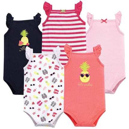 Hudson Baby Unisex Baby Cotton Sleeveless Bodysuits, Hello Sunshine, 18-24 Months