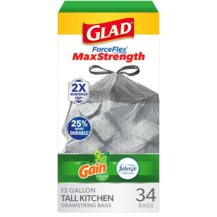 Glad Tall Kitchen Drawstring Trash Bags – ForceFle