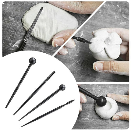 EIGTWEN 100ml Air Dry Clay Glaze and 29pcs Clay tools kit, Matte Clay Varnish Protects Clay from Surface Wear, Pottery Tools Can be Used for Stippling, Carving, Molding, and Shaping Clay Crafts(Matte)