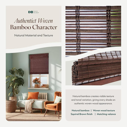 CHICOLOGY Bamboo Blinds, Bamboo Shades, Roman Shades for Windows, Roman Window Shades, Window Shades for Home, Bamboo Shades for Patio, Blinds & Shades, Window Shade, 29"W X 64"H, Buffalo