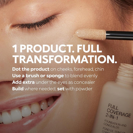 KIKO Milano Full Coverage 2-In-1 Foundation & Concealer 03 - Cr 20 | 2 in 1 foundation and concealer, superior coverage