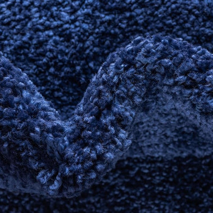 Unique Loom Solo Collection Solid Plush Kids Navy Blue Round Rug (3' 3 x 3' 3)