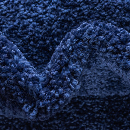 Unique Loom Solo Collection Solid Plush Kids Navy Blue Round Rug (3' 3 x 3' 3)