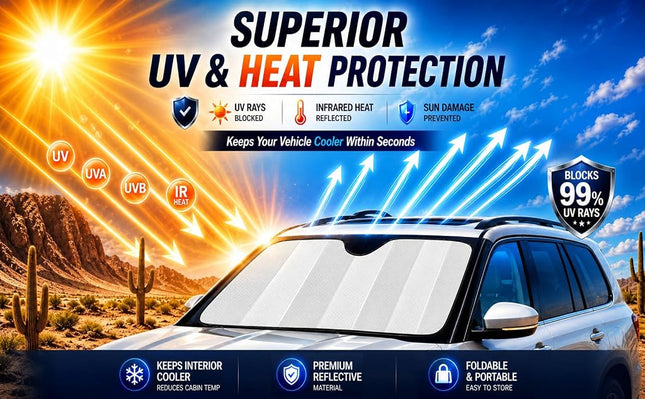 Plasticolor Accordion-Style Windshield Sunshade - Millennium Falcon Cockpit - Black - Car Compatible