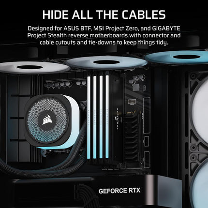 CORSAIR FRAME 4500X RS-R ARGB Panoramic Glass Mid-Tower PC Case – InfiniRail Mounting System, Fits Dual 360mm Radiators, GPU Anti-Sag, 3x RS120R Fans Included – Black