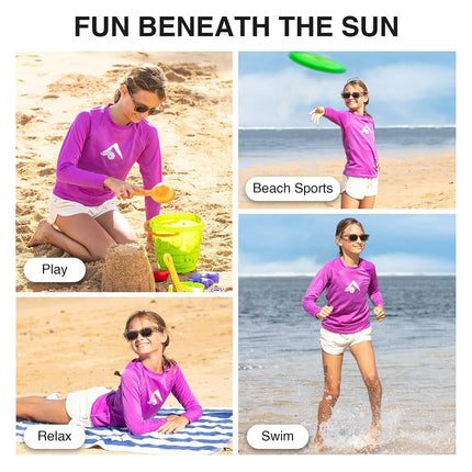 Kanu Surf - Haut de protection solaire à manches longues Keri pour fille - UPF 50+ - Violet - Taille 3T