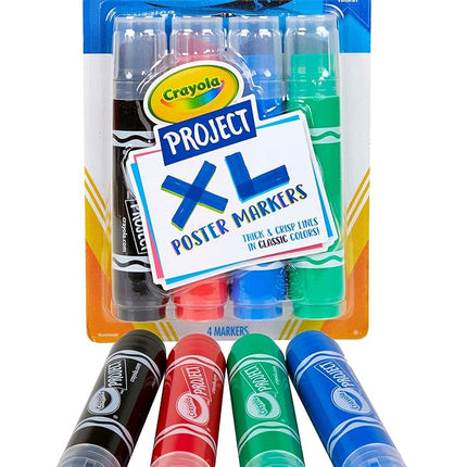 Crayola Project XL Poster Markers 4/Pkg-Classic Colors