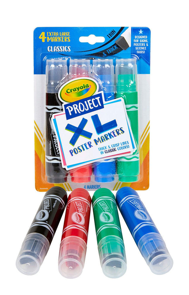 Crayola Project XL Poster Markers 4/Pkg-Classic Colors