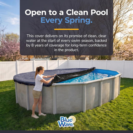 Blue Wave Defender 8-Year 16 feet x 28 feet Oval Above-Ground Winter Cover for 12 feet x 24 feet Pool'