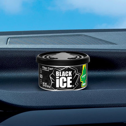 Little Trees Car Air Freshener. Fiber Can Provides a Long-Lasting Scent for Auto or Home. Adjustable Lid for Desired Strength. Black Ice, Air Fresheners (Pack of 4)