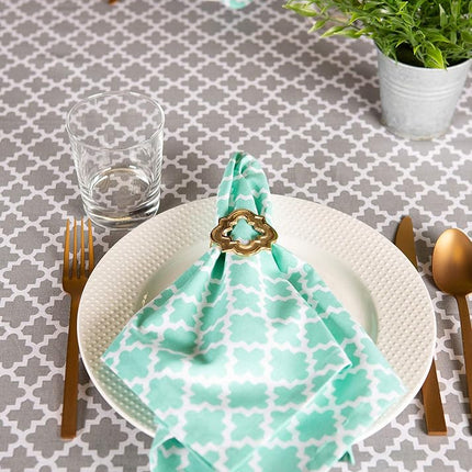 DII Lattice Tabletop Collection, Tablecloth, 70" Round, Gray