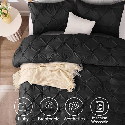 BEDELITE King Comforter Set Black,Lightweight & Soft Comforter
