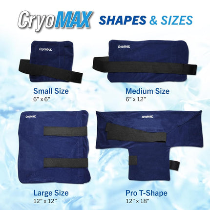 CryoMAX Cold Pack, 8 Hour Reusable Cold Therapy Ice Pack for Elbows, Knees, Neck + More, Medium, 6" x 12" (1 Count)
