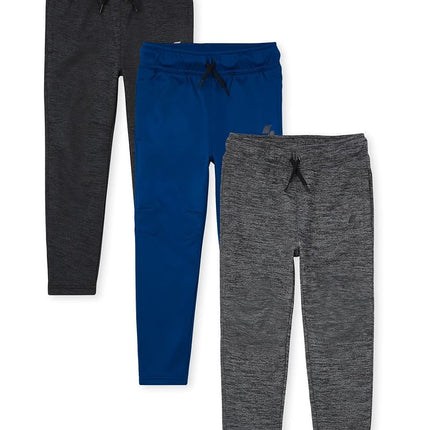 The Children's Place Pantalons de performance athlétique pour garçons, paq. de 3 noir/bleu/gris chiné, TP
