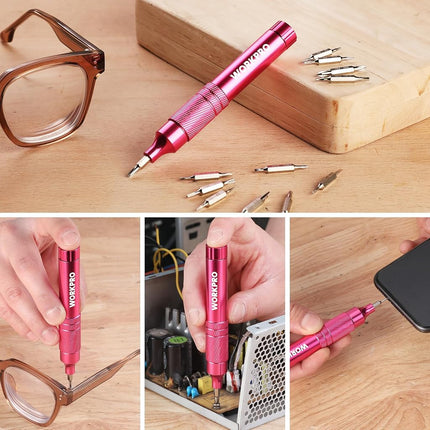 WORKPRO 24 in 1 Multi Bit Mini Screwdriver Set Magnetic, Pink