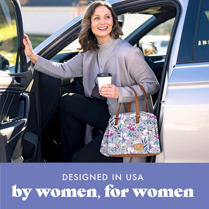 Fit+Fresh Laketown Adult Insulated Lunch Bag for Women and Men - Cute Small Lunchbox Tote in Lilac