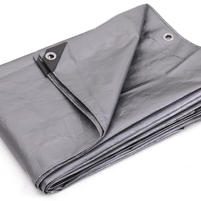 KOTAP Heavy-Duty Protection/Coverage Tarp, 10-mil, Silver, 10 ft. X 20 ft., TRS-1020, Multiple
