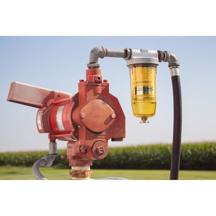 Goldenrod Dutton-Lainson Water Block Fuel Filter With 1" NPT Top Cap, Zinc Die-Cast Top-Cap and Alcohol-Resistant Polymer Bowl