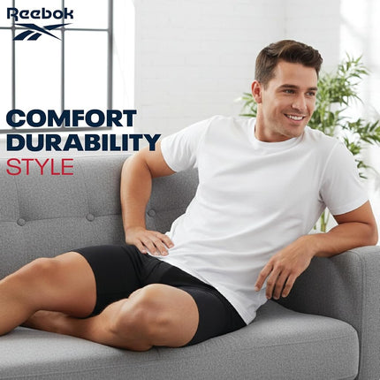 Reebok Men's Underwear - Performance Boxer Briefs with Fly Pouch (4 Pack) (Small, Black/Fig/Grey)
