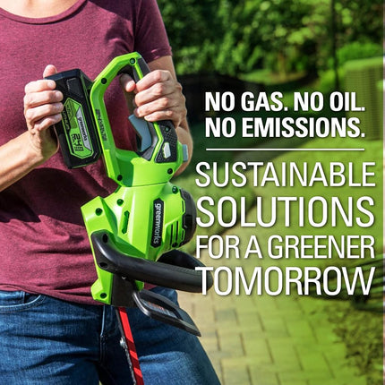 Greenworks 24V 22" Cordless Laser Cut Hedge Trimmer, Tool Only